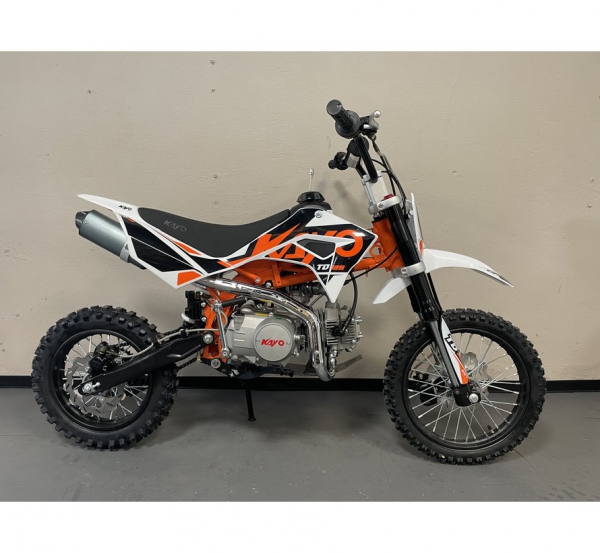 Kayo Dirtbike Kindermotocross TD125 mit 12/14“ Räder 4 Gang Schaltgetriebe